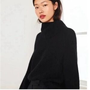 NWT Quince Black Alpaca-Wool Turtleneck
